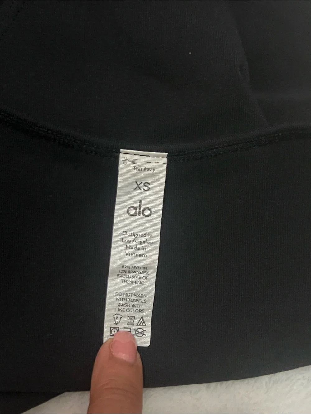 ALO Yoga Black Tank Top with White Logo